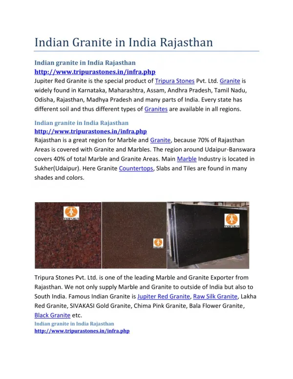 Indian granite in India Rajasthan