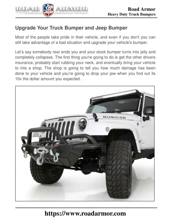 Upgrade Your Truck Bumper and Jeep Bumper