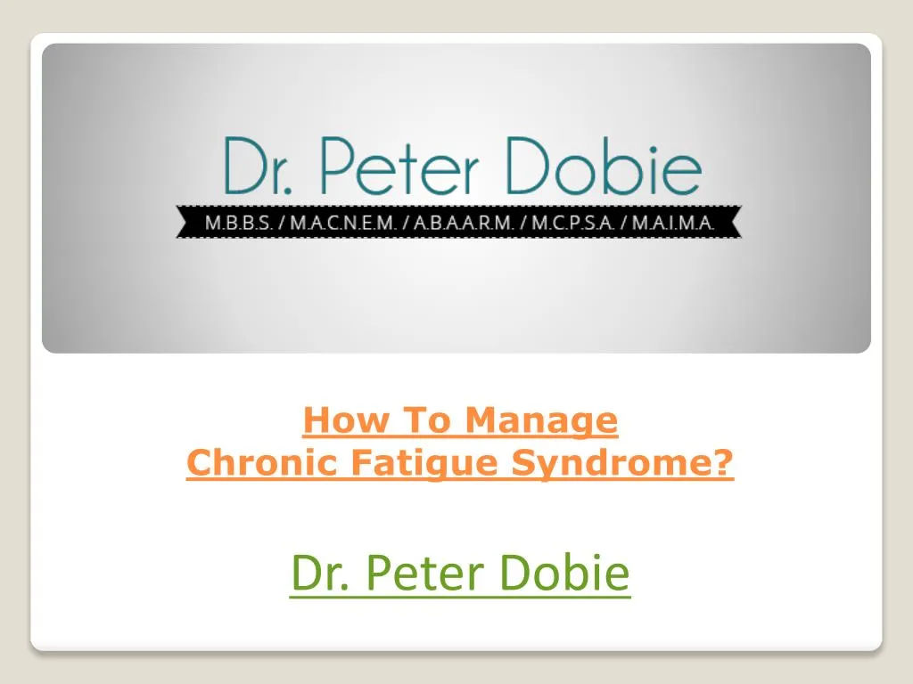 how to manage chronic fatigue syndrome