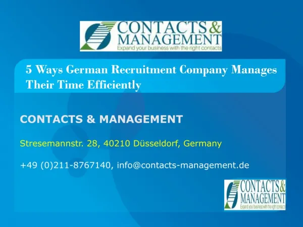 5 Ways German Recruitment Company Manages Their Time Efficiently