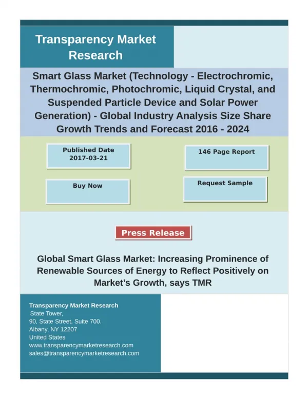 Smart Glass Market Driven by Rapidly Growing Chemical Industry, Growth Factors and Forecast 2024