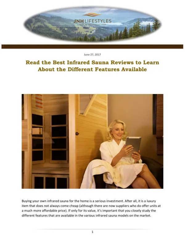 Read the Best Infrared Sauna Reviews to Learn About the Different Features Available