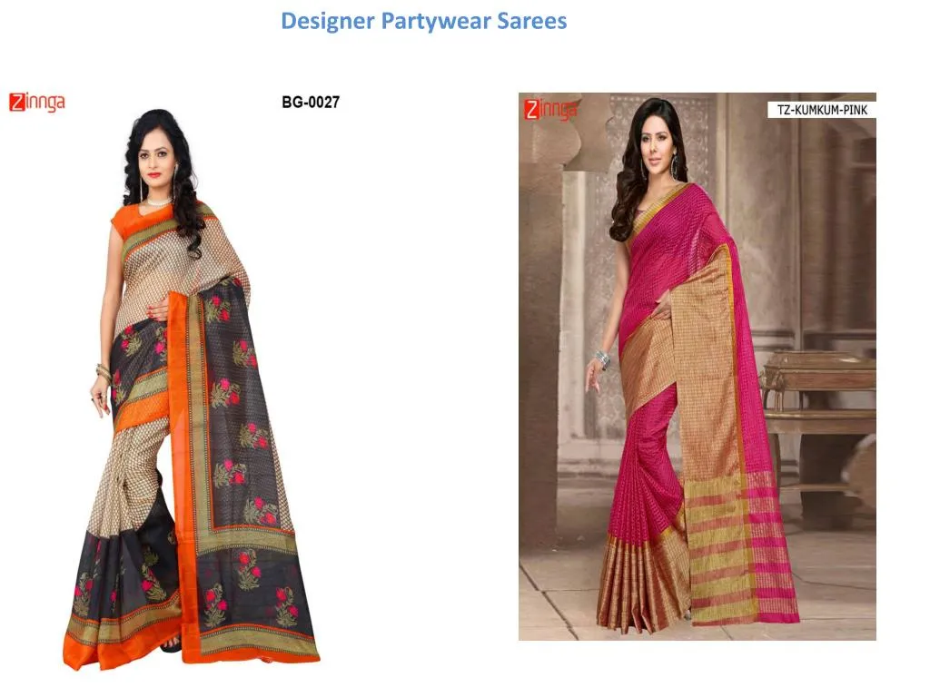 latest designer partywear sarees