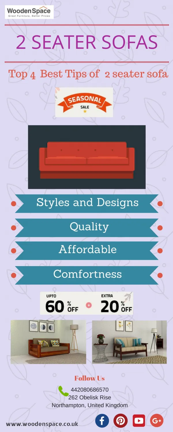 4 Best Tips To Buy 2 Seater Sofa at 60% OFF From Wooden Space