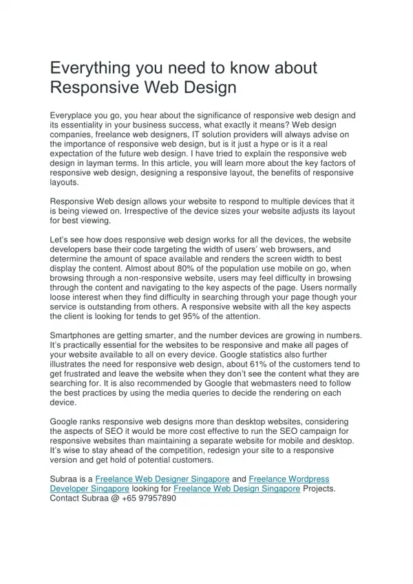 Everything you need to know about Responsive Web Design