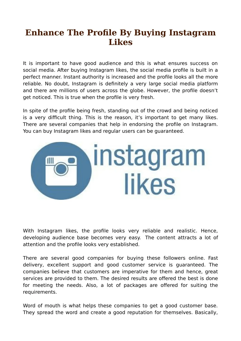 enhance the profile by buying instagram likes