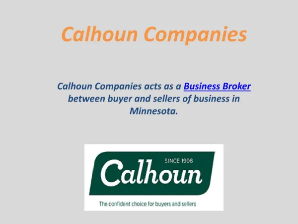 Calhoun companies - Business Broker