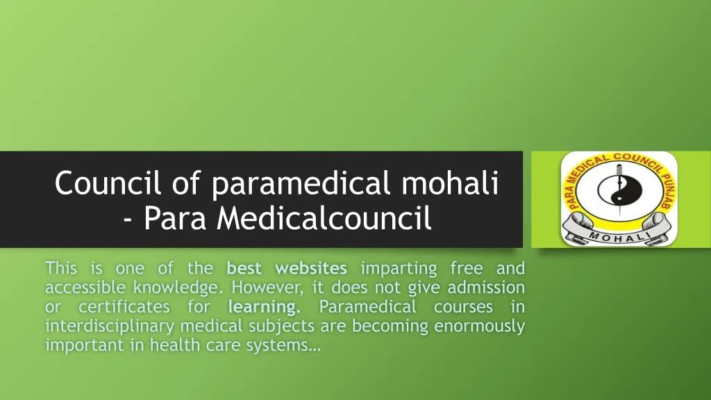 council of paramedical mohali para medicalcouncil