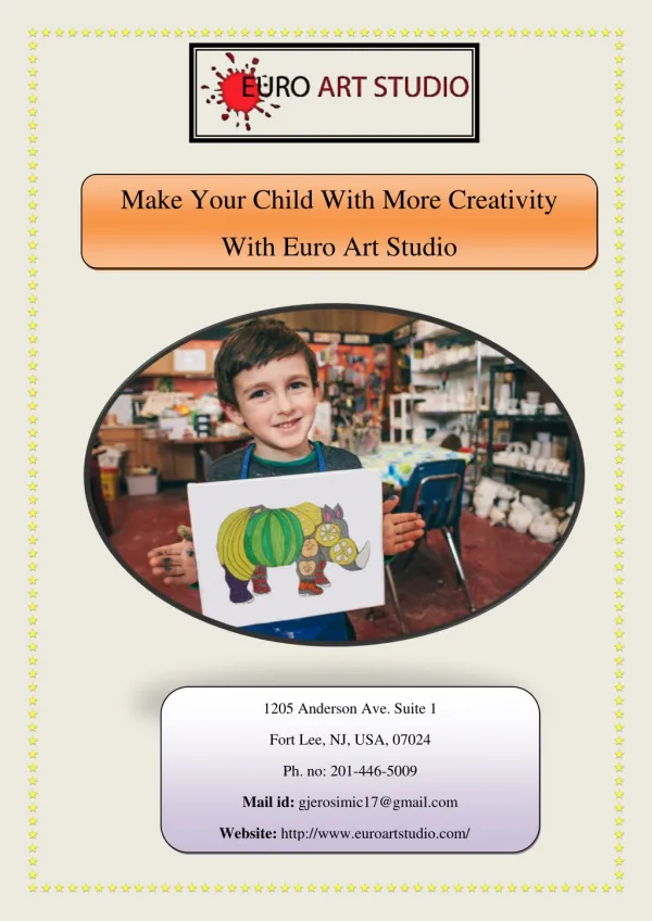 Make Your Child With More Creativity With Euro Art Studio