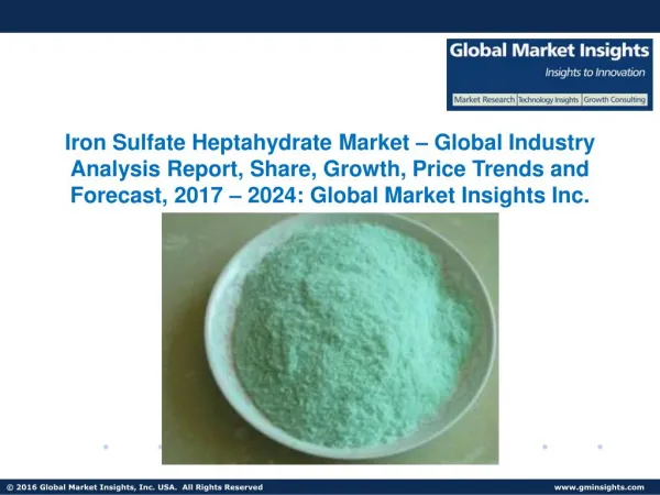 Iron Sulfate Heptahydrate Market Share, Segmentation, Report 2024