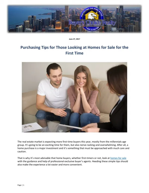 Purchasing Tips for Those Looking at Homes for Sale for the First Time