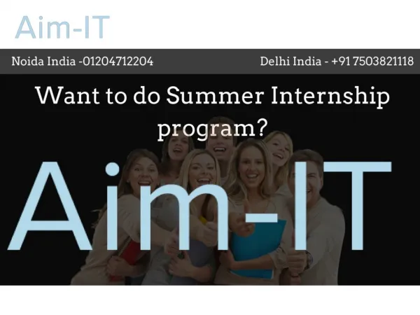 Want to do Summer Internship Program?