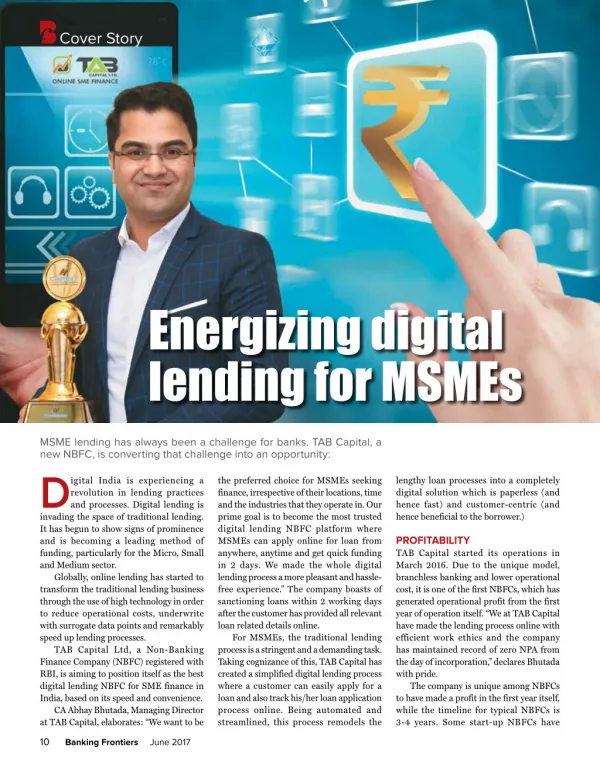 Banking Frontiers - Energizing digital lending for MSMEs