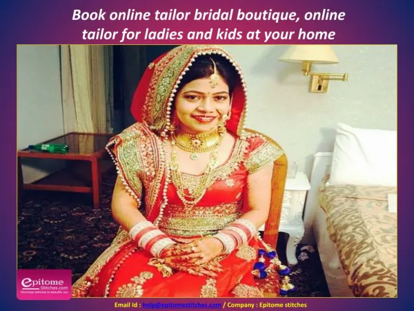 Book online tailor bridal boutique, online tailor for ladies and kids at your home