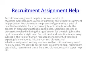 How MyAssignmenthelp.com Provide Recruitment Assignment Help? - slide 1