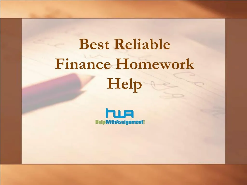 best reliable finance homework help