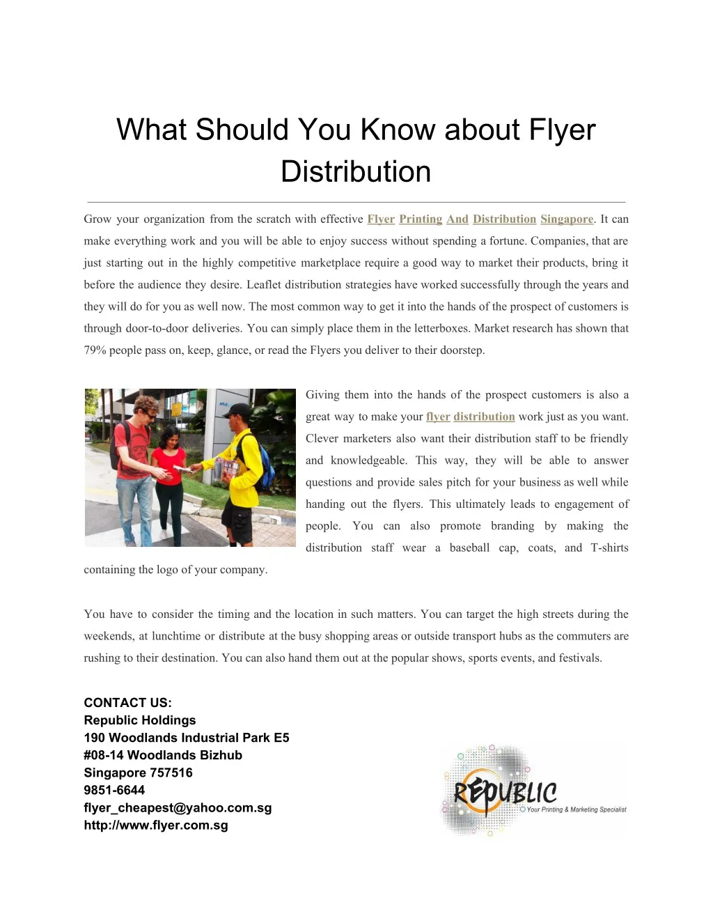what should you know about flyer distribution