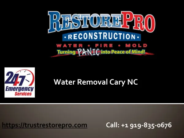 24/7 Emergency Water Removal Service Cary NC