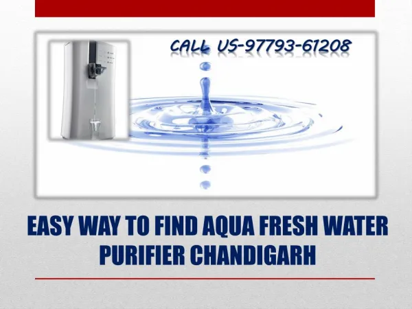 Easy way to find Aqua fresh water purifier Chandigarh