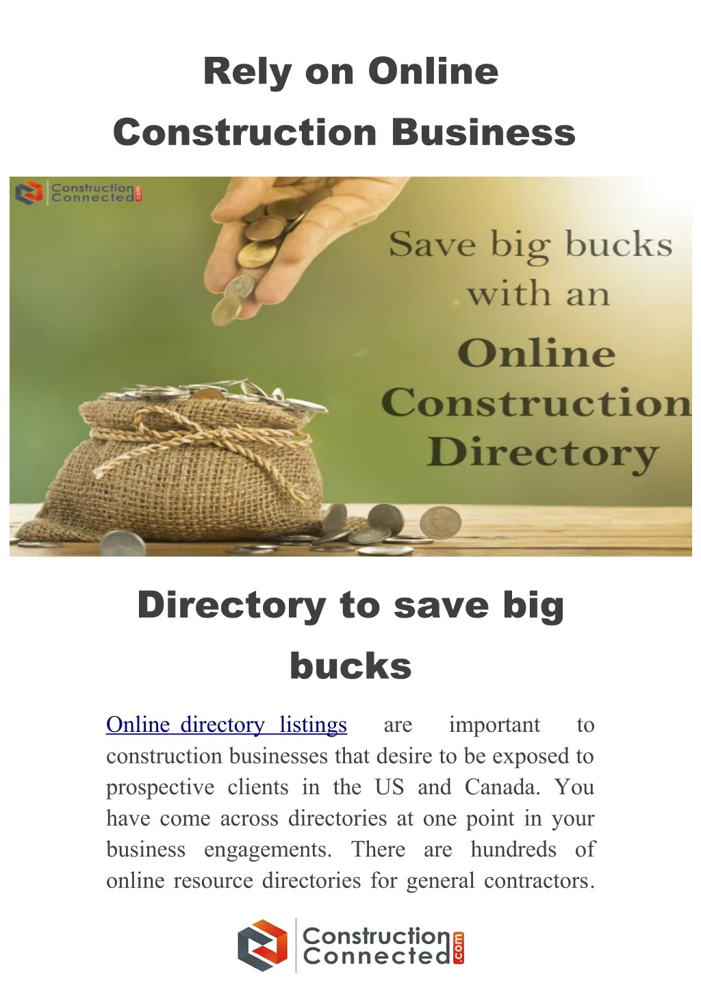 rely on online construction business