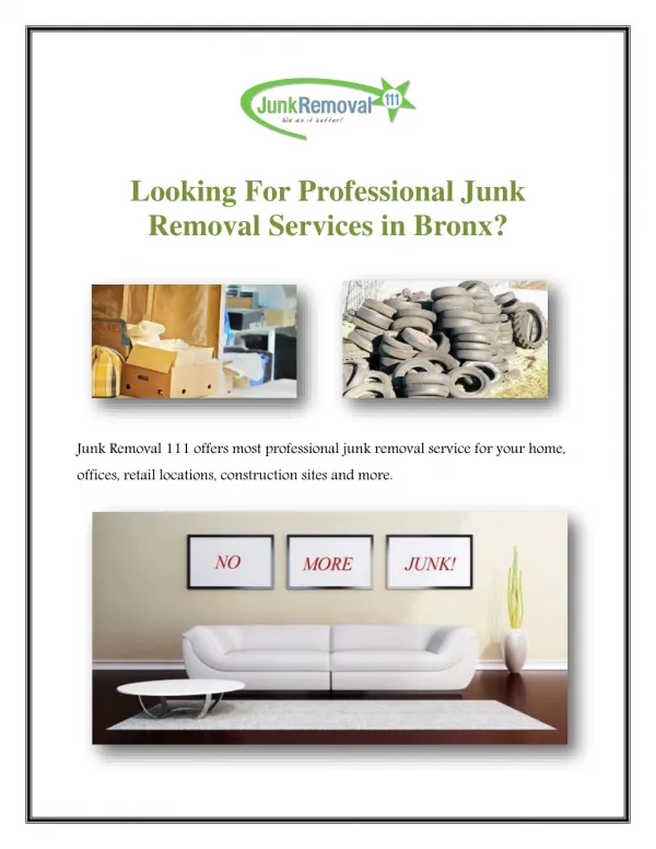 Looking For Professional Junk Removal Services in Bronx?