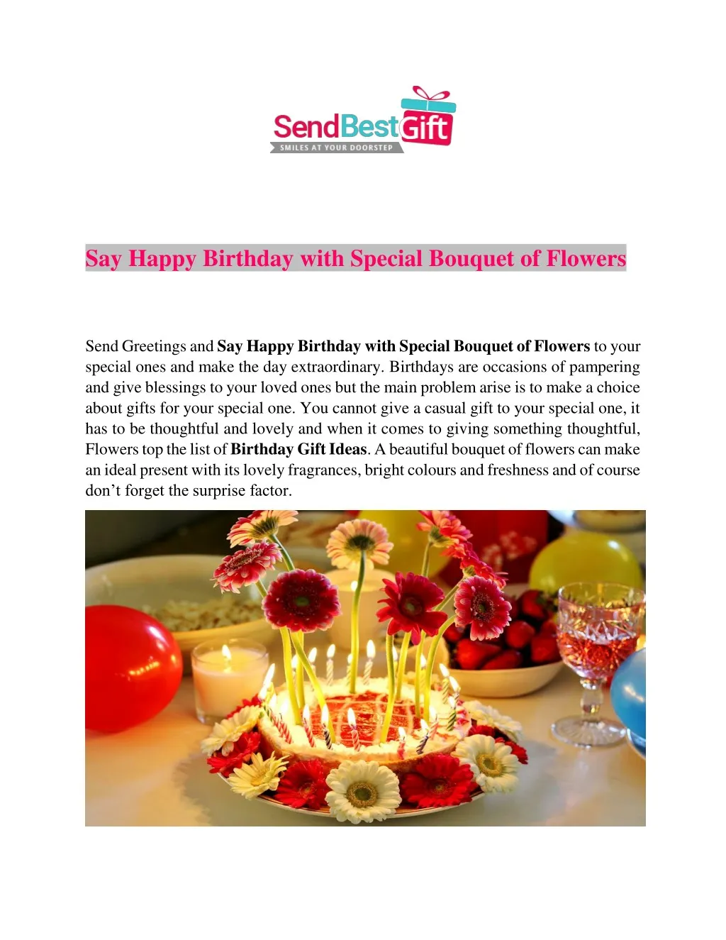 say happy birthday with special bouquet of flowers