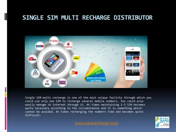 Role of Single SIM Multi Recharge Distributor