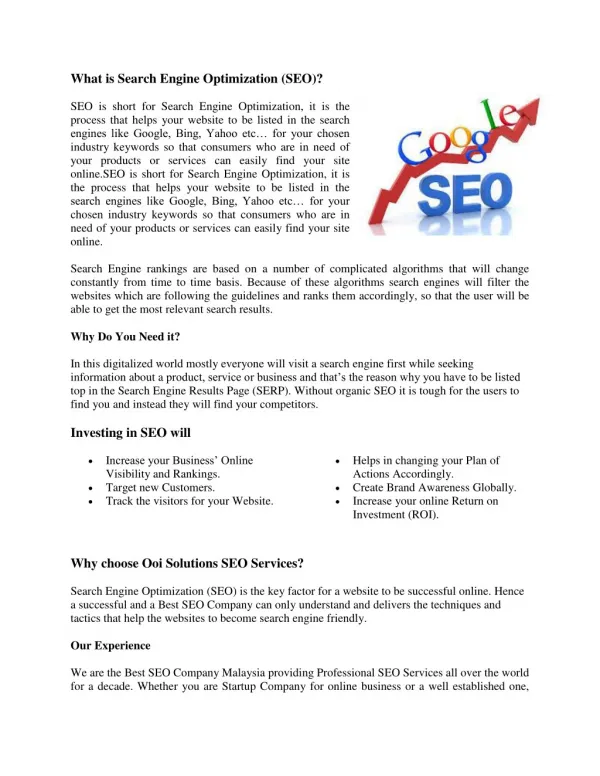 Professional SEO Services| Ooi Solutions