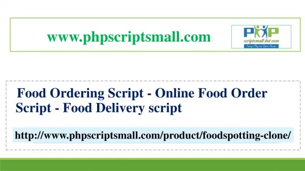 Food Delivery Script - Online Food Order Script - Food Ordering Script