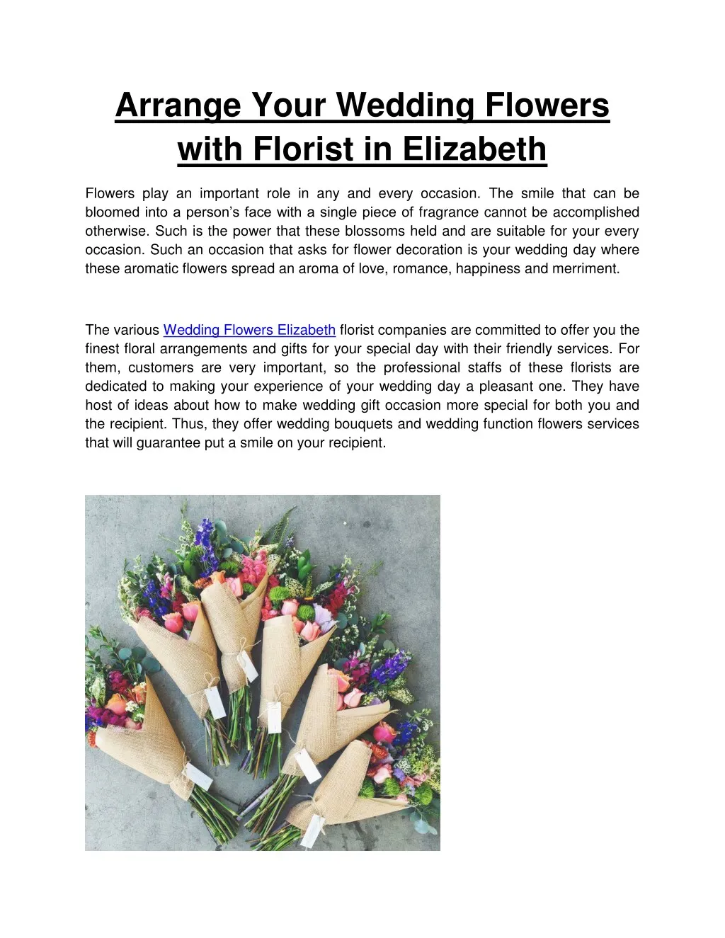 arrange your wedding flowers with florist