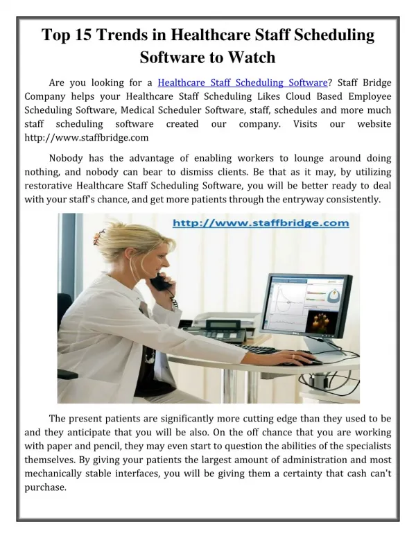 Online Staff Scheduling | StaffBridge