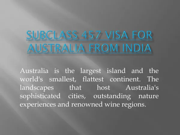 subclass 457 visa for australia from india