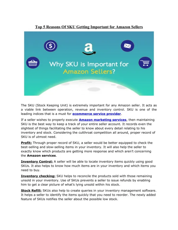 Top 5 Reasons Of SKU Getting Important for Amazon Sellers