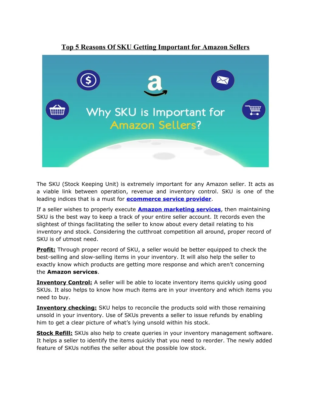 top 5 reasons of sku getting important for amazon