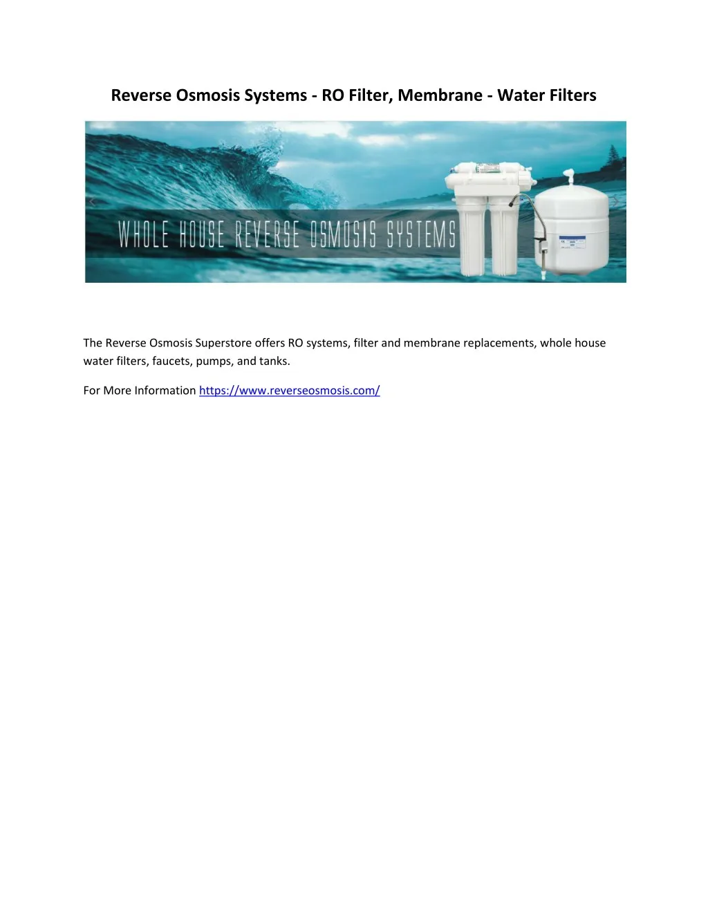 reverse osmosis systems ro filter membrane water