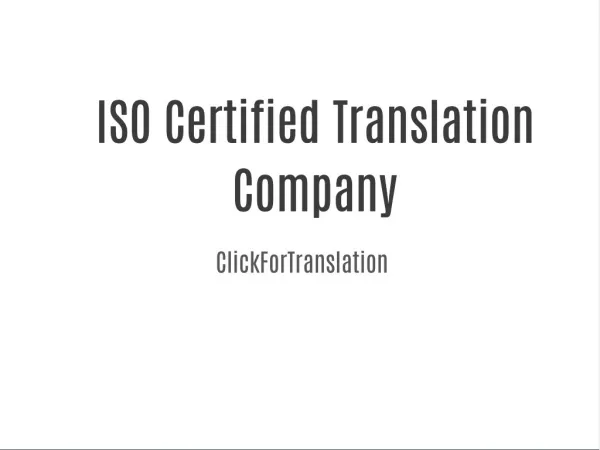 ISO certified translation service company
