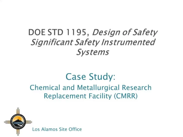 DOE STD 1195, Design of Safety Significant Safety Instrumented Systems