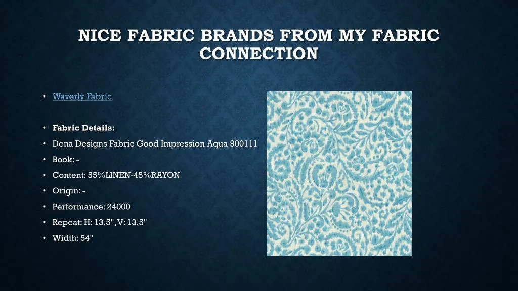 nice fabric brands from my fabric connection
