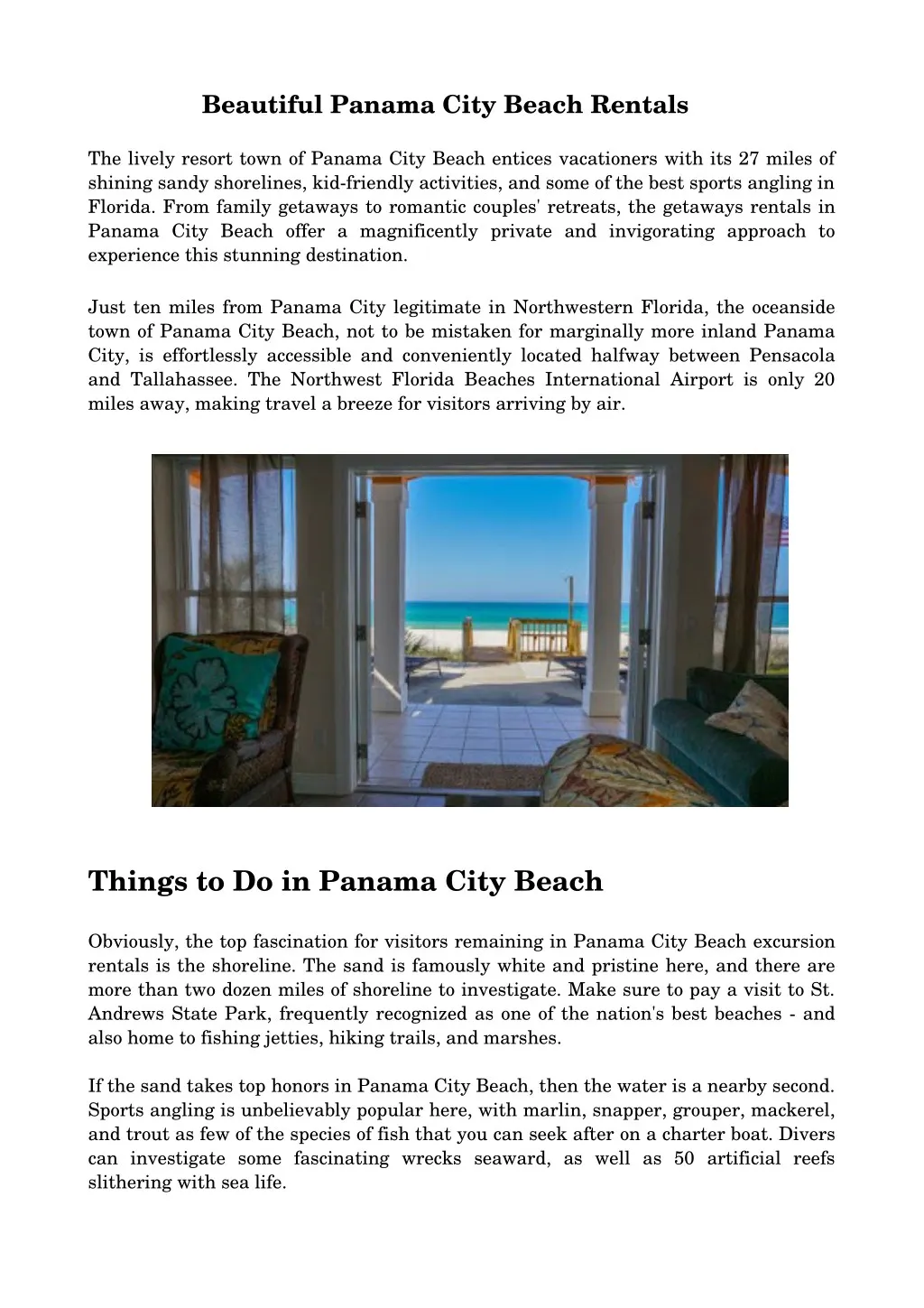 beautiful panama city beach rentals