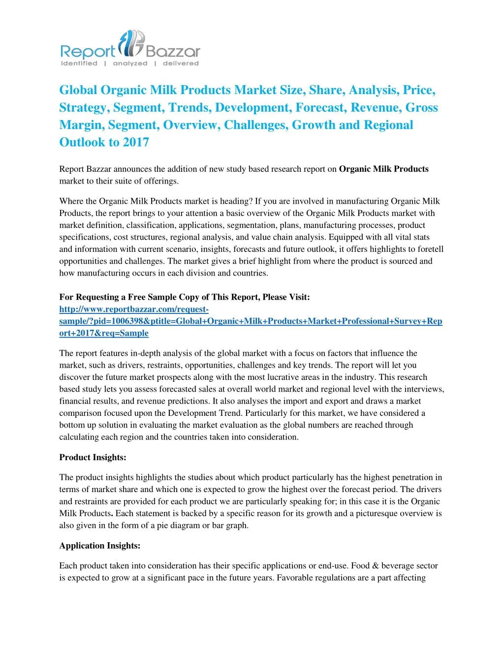 global organic milk products market size share