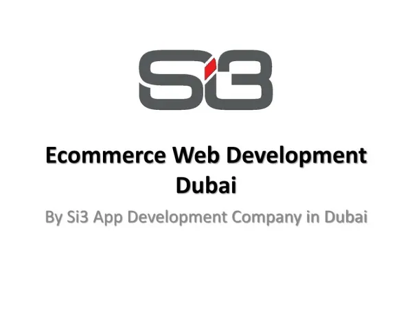 Ecommerce Web Development Dubai
