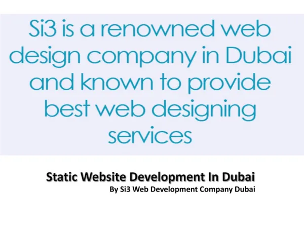 Static Website Development In Dubai