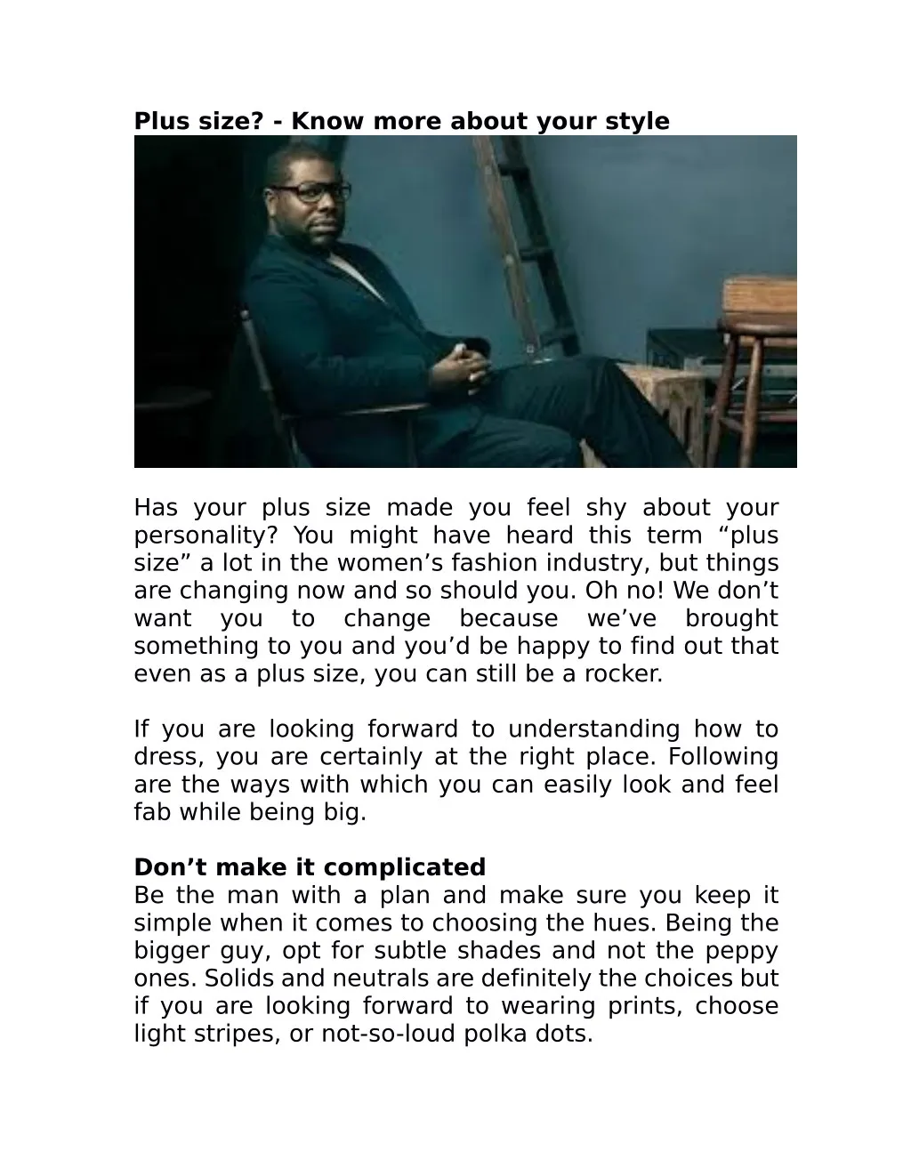 plus size know more about your style