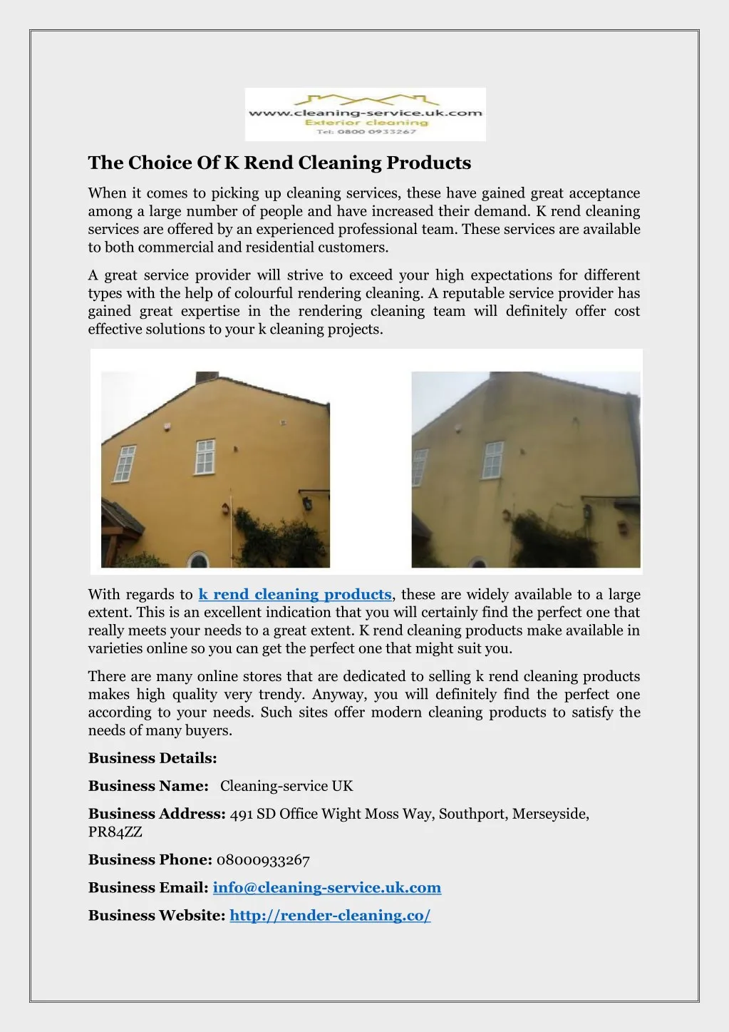 the choice of k rend cleaning products