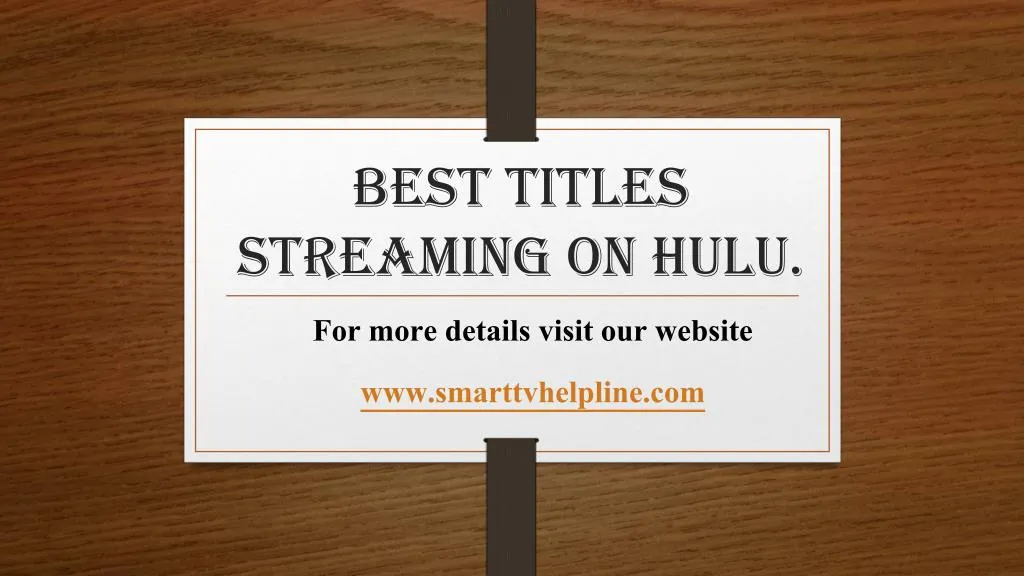 best titles streaming on hulu