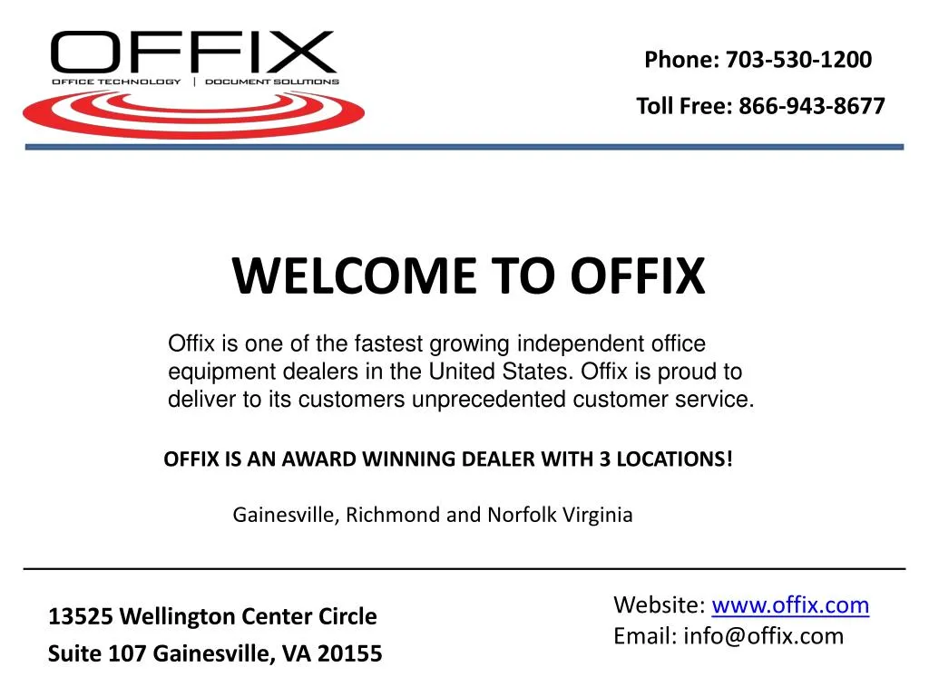 welcome to offix