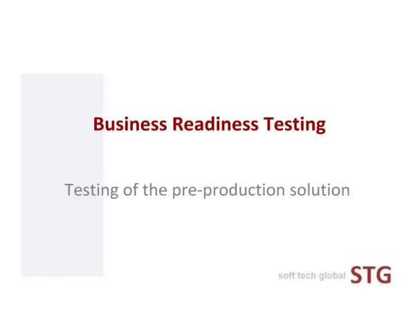 Business Readiness Testing