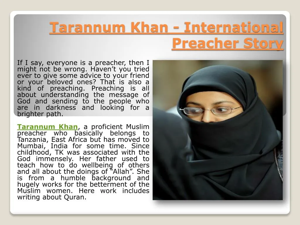tarannum khan international preacher story
