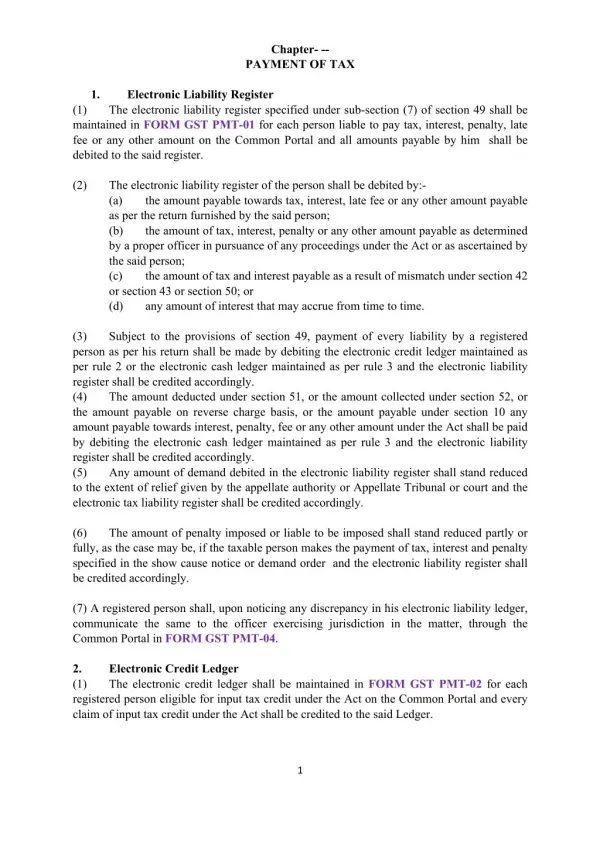 Download Final GST Payment Rule Pdf File