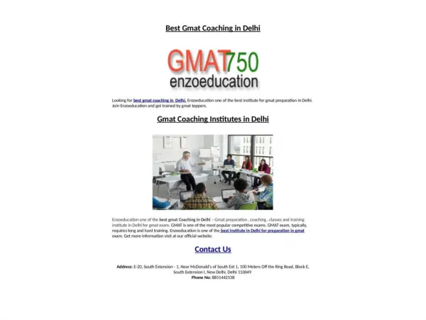 Top GMAT Coaching in Delhi